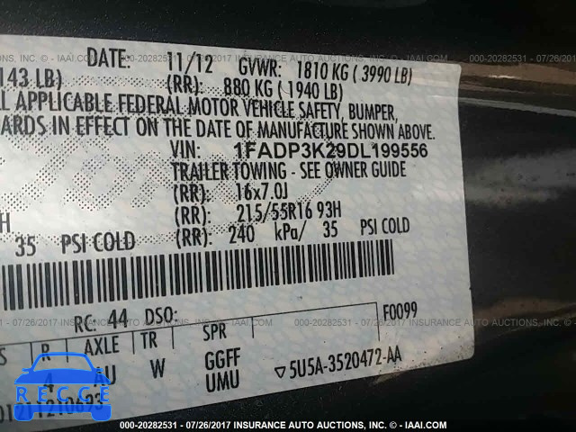 2013 Ford Focus 1FADP3K29DL199556 image 8