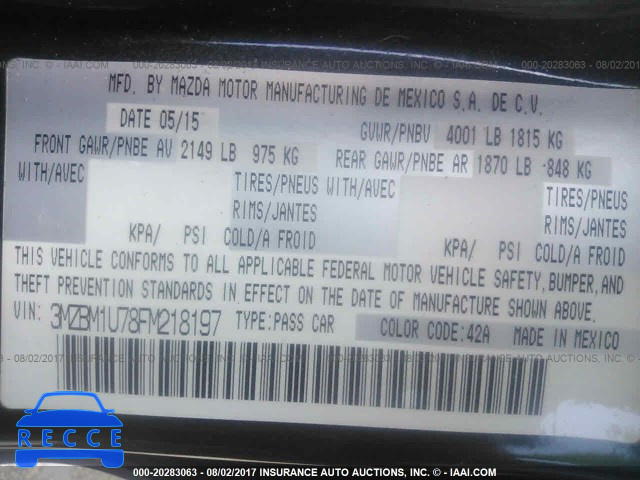 2015 Mazda 3 3MZBM1U78FM218197 image 8