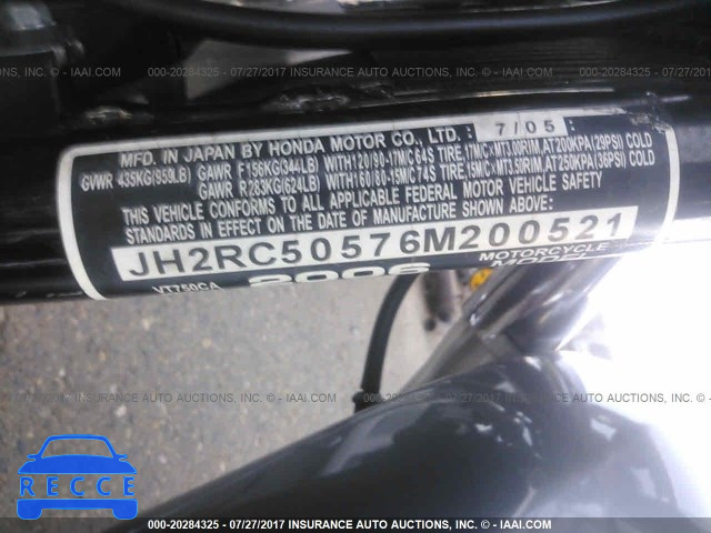 2006 Honda VT750 JH2RC50576M200521 Bild 9