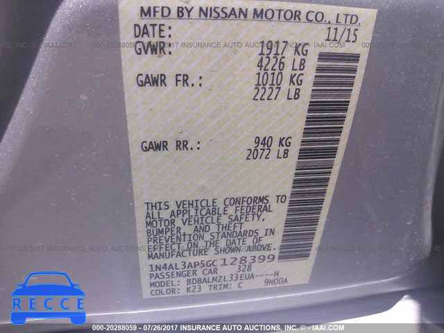 2016 Nissan Altima 1N4AL3AP5GC128399 image 8