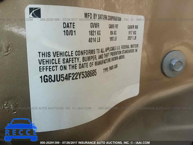 2002 Saturn L200 1G8JU54F22Y538685 image 8