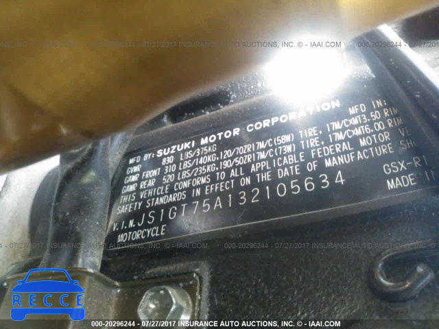 2003 Suzuki GSX-R1000 JS1GT75A132105634 зображення 9