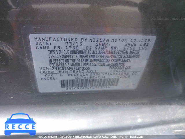 2015 Nissan Versa 3N1CN7AP6FL913556 image 8