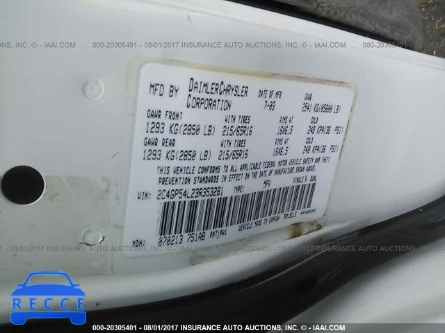 2003 Chrysler Town & Country LXI 2C4GP54L23R353281 image 8