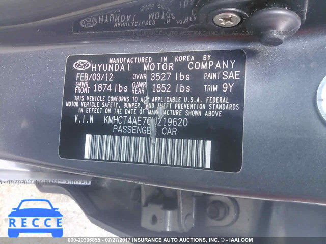 2012 Hyundai Accent KMHCT4AE7CU219620 image 8