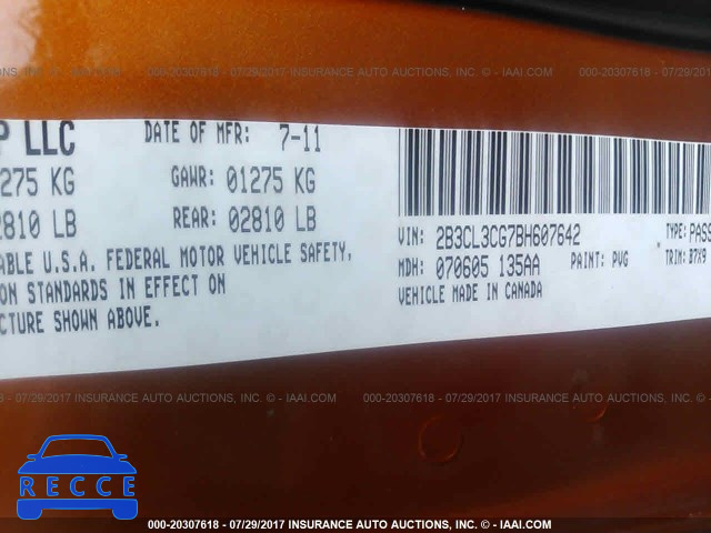 2011 Dodge Charger 2B3CL3CG7BH607642 image 8