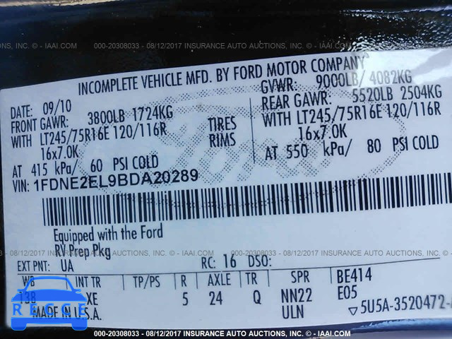 2011 Ford Econoline E250 VAN 1FDNE2EL9BDA20289 image 8