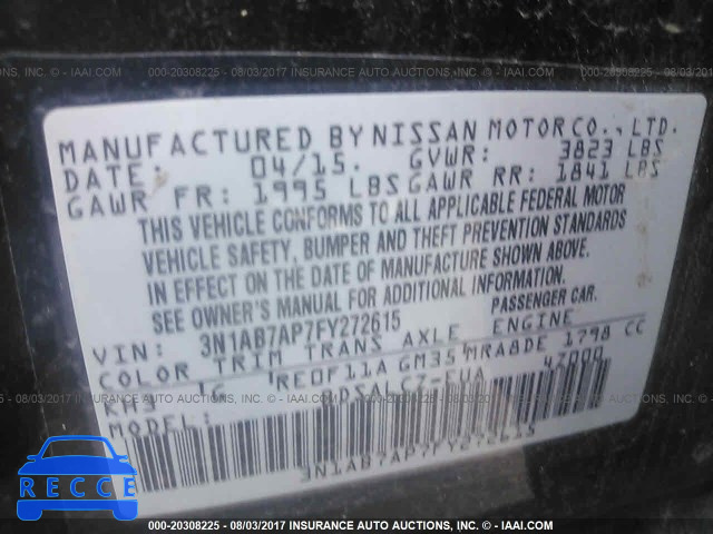 2015 Nissan Sentra 3N1AB7AP7FY272615 image 8