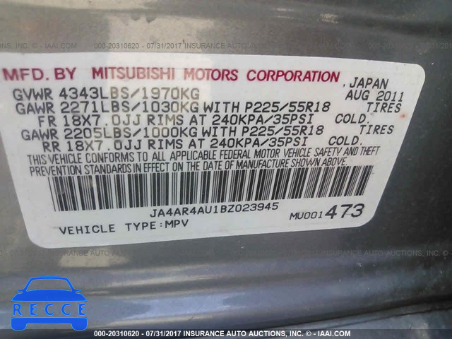 2011 Mitsubishi Outlander Sport SE JA4AR4AU1BZ023945 image 8