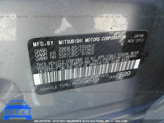 2014 Mitsubishi Lancer ES/ES SPORT JA32U2FU9EU014870 image 8
