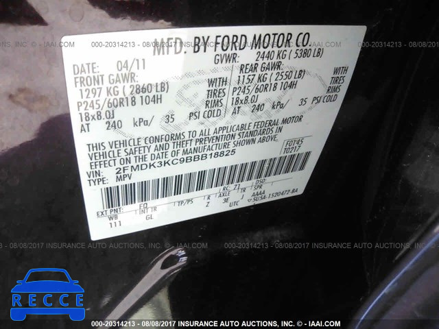 2011 Ford Edge 2FMDK3KC9BBB18825 image 8