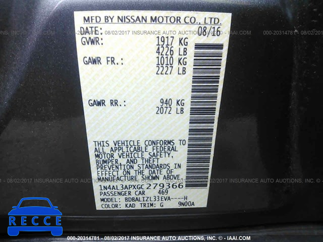 2016 NISSAN ALTIMA 1N4AL3APXGC279366 image 8