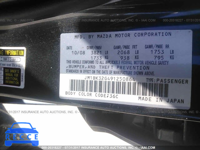 2009 Mazda 3 JM1BK32G491250864 image 8