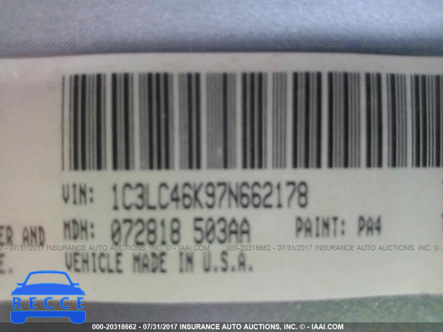 2007 Chrysler Sebring 1C3LC46K97N662178 Bild 8