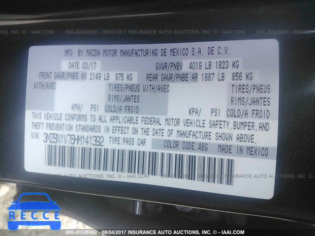 2017 MAZDA 3 3MZBN1V76HM141392 image 8