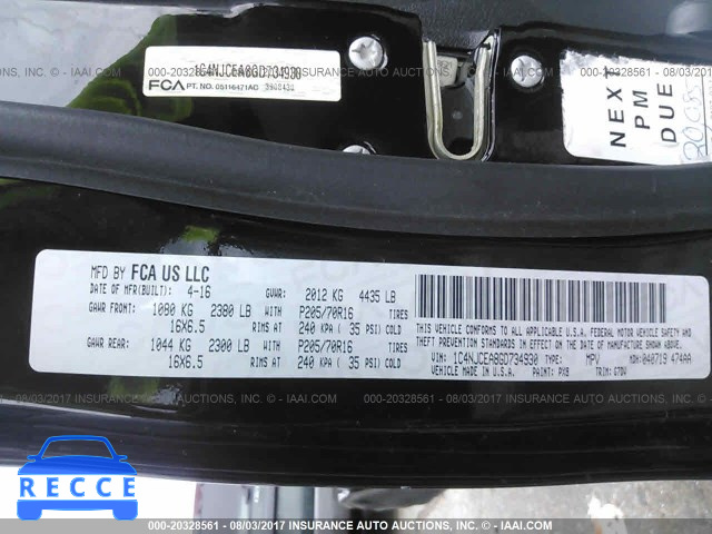2016 Jeep Compass 1C4NJCEA8GD734930 image 8