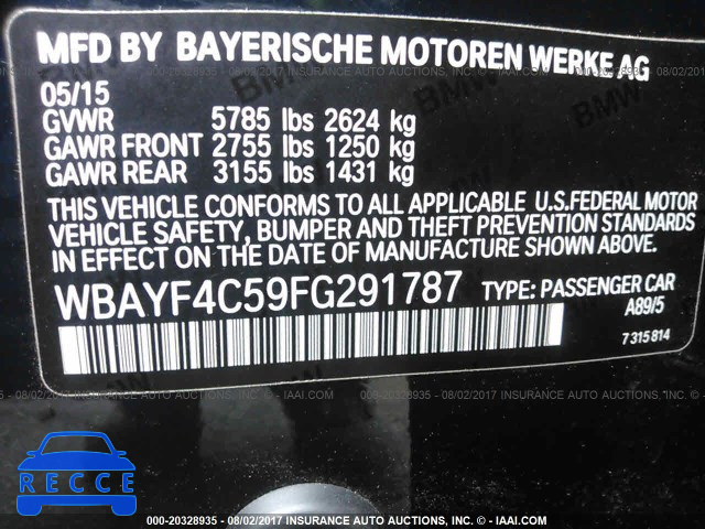 2015 BMW 740 LXI WBAYF4C59FG291787 image 8