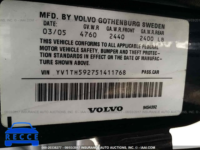 2005 Volvo S80 2.5T YV1TH592751411768 image 8