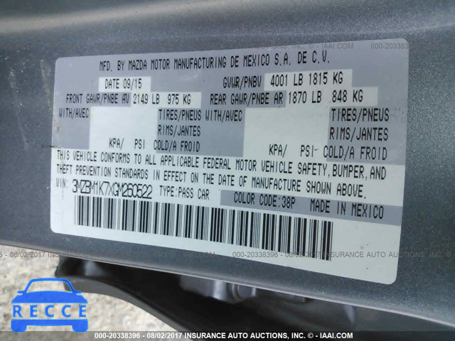 2016 Mazda 3 3MZBM1K7XGM260522 image 8