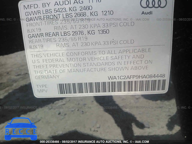 2017 AUDI Q5 WA1C2AFP9HA084448 image 8