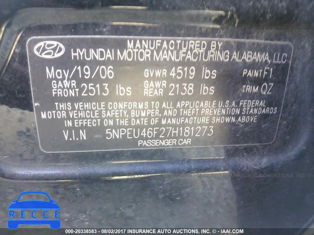 2007 Hyundai Sonata 5NPEU46F27H181273 image 8