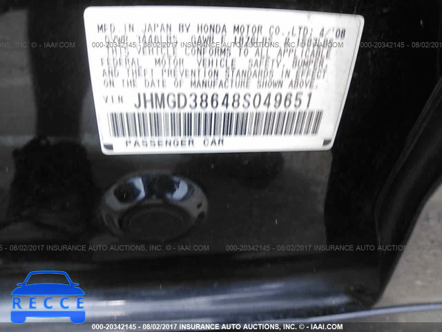 2008 Honda FIT JHMGD38648S049651 image 8