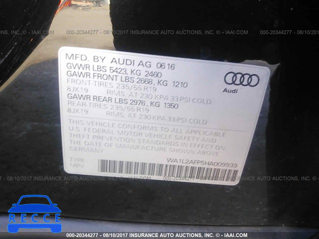 2017 AUDI Q5 WA1L2AFP5HA009939 image 8