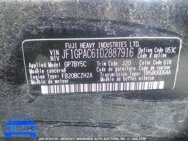 2013 Subaru Impreza PREMIUM JF1GPAC61D2887916 image 8