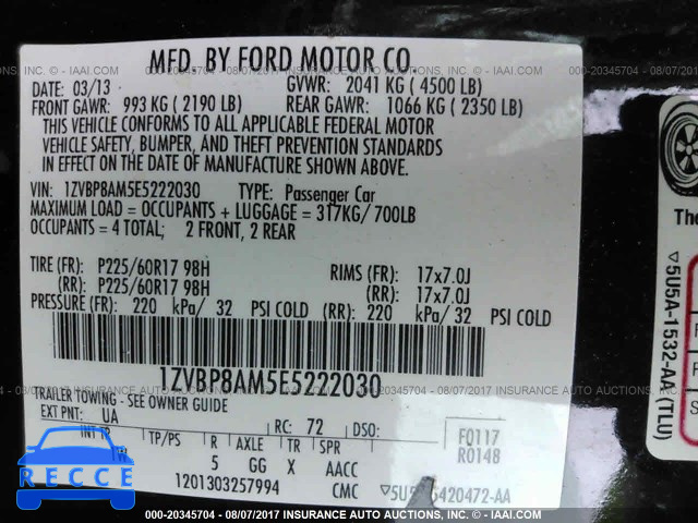 2014 Ford Mustang 1ZVBP8AM5E5222030 image 8