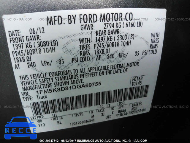 2013 Ford Explorer XLT 1FM5K8D81DGA69755 image 8
