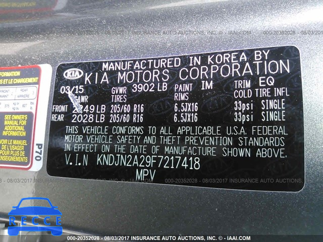 2015 KIA Soul KNDJN2A29F7217418 зображення 8