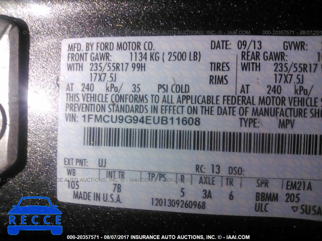 2014 Ford Escape 1FMCU9G94EUB11608 image 8