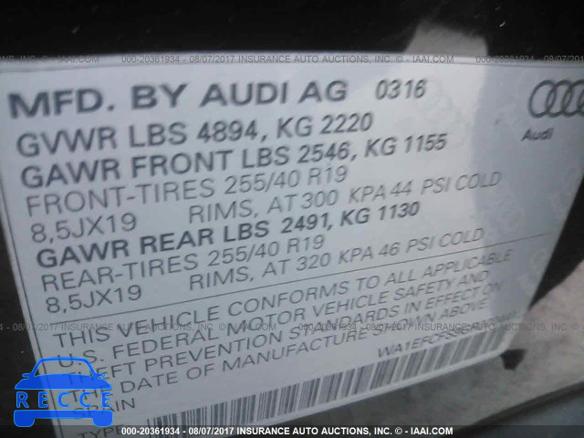 2016 Audi Q3 WA1EFCFS9GR020441 image 8