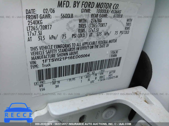 2006 Ford F250 1FTSW21P16ED05064 image 8