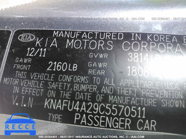 2012 KIA Forte KNAFU4A29C5570511 image 8