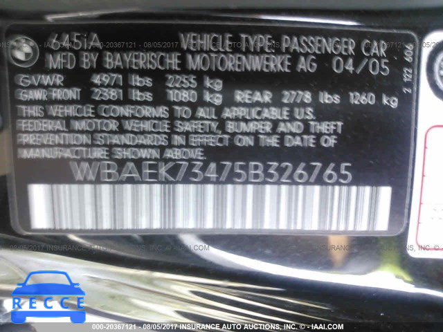 2005 BMW 645 CI AUTOMATICATIC WBAEK73475B326765 image 8