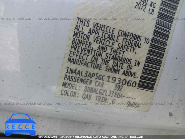 2016 Nissan Altima 1N4AL3AP5GC193060 image 8