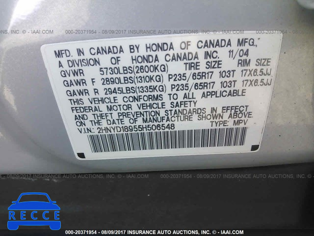 2005 Acura MDX TOURING 2HNYD18955H506548 image 8