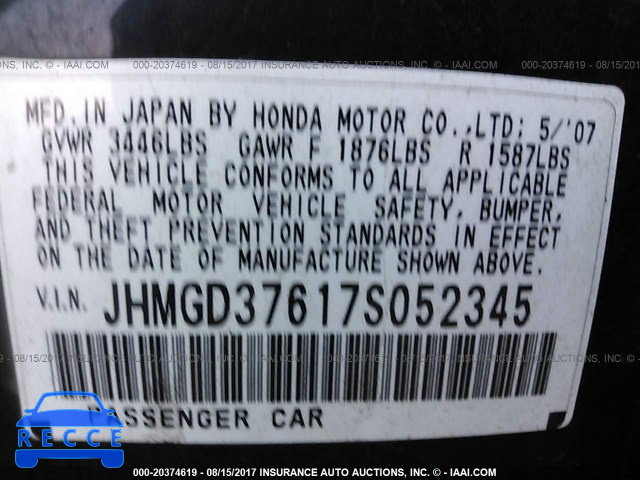 2007 Honda FIT S JHMGD37617S052345 image 8