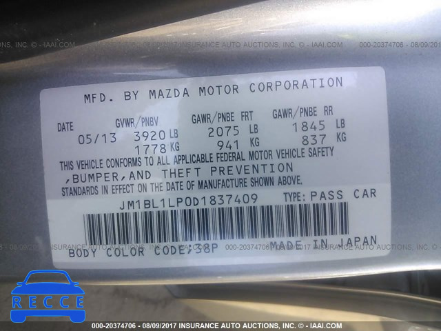 2013 Mazda 3 JM1BL1LP0D1837409 image 8