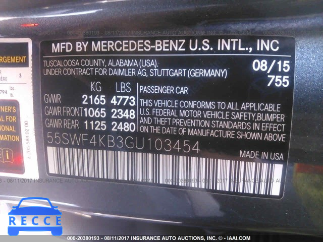 2016 Mercedes-benz C 300 4MATIC 55SWF4KB3GU103454 image 8