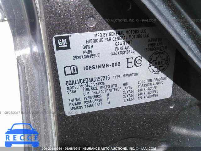 2010 Buick Enclave CXL 5GALVCED4AJ157216 image 8