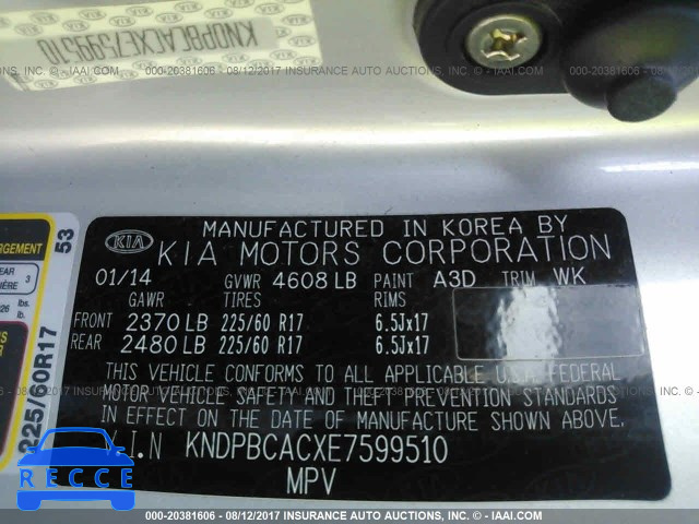 2014 KIA Sportage LX KNDPBCACXE7599510 image 8