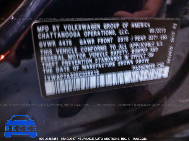 2014 Volkswagen Passat 1VWAP7A32EC028015 image 8