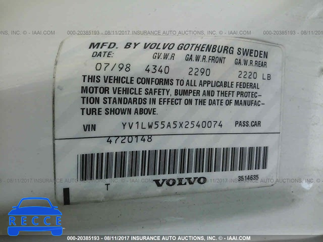 1999 Volvo V70 YV1LW55A5X2540074 image 8
