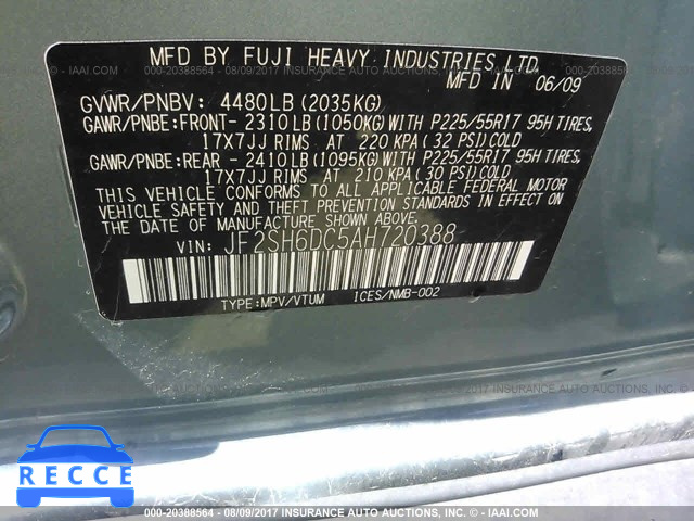 2010 Subaru Forester 2.5X LIMITED JF2SH6DC5AH720388 image 8