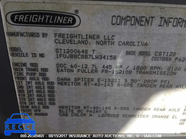 2007 FREIGHTLINER ST120 ST120 1FUJBBCG87LW34158 image 9