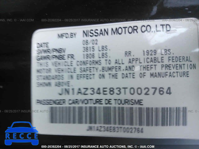 2003 Nissan 350Z COUPE JN1AZ34E83T002764 image 8