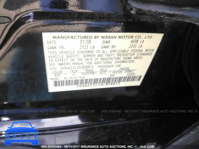 2009 Nissan Maxima 1N4AA51E19C808853 image 8