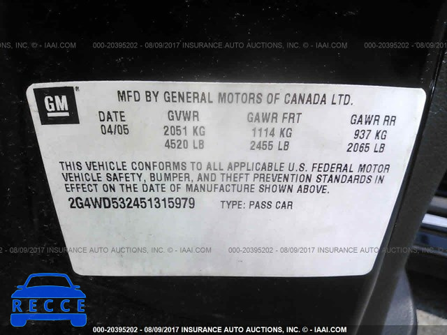 2005 Buick Lacrosse 2G4WD532451315979 image 8